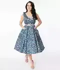 Unique Vintage Christmas Red Car Tree Drive Home Print Syracuse Swing Dress L