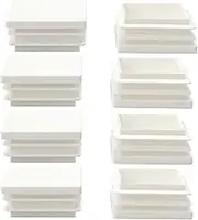 XYWHPGV 8pcs 40 x 40mm Plastic Square Ribbed Tube Inserts End Cover Cap, for 1.46" to 1.54" Inner Size, Furniture Feet Floor Protector(f72d5 b4777 48594 de100 54584 969d2