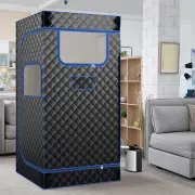 CostwayPortable Steam Sauna Full Body Sauna Box with 3L Steam Generator-Black