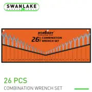 26pc Combination Spanner Set Metric SAE Wrench Standard Head 8-24MM 1/4"-1"