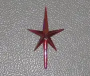 RARE IRIDESCENT AURORA RED Star Ceramic Christmas Tree TOPPER