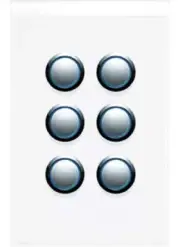 Clipsal SATURN PUSH BUTTON SWITCH 6-Gangs 20A 16AX 250V LED Indicator,Pure White