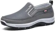 HeeDz CNA Trop Shoes for Men, CNA Trop Men Outdoor Hiking Orthopedic Shoes Breathable Walking Loafers (Color : Grey, Size : 8)