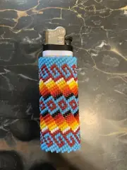 NATIVE AMERICAN INDIAN BEAD LIGHTER HOLDER