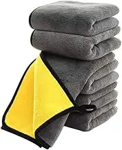 Microfiber Towels, Super Absorbent and Quick Drying, 6 Pcs, Lint and Scratch Free, Professional Premium Microfiber Towels, for Auto Detailing Cleaning Cloth, and Household, 30 x 60 CM (Yellow)