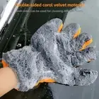 2Pcs High Absorbency Double-sided Five Finger Gloves Car Body Interior