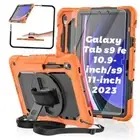 Case for Samsung Galaxy Tab S9 FE+/S9 Plus 5G Tablet Case 12.4 Orange & Black
