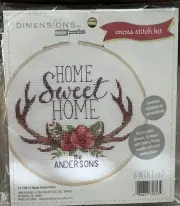 NEW Dimension Cross Stitch Kit Home Sweet Home 6in Round