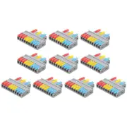 10pcs Din Rail Press Quick Terminal Blocks Splicing Wire Connectors(3 in 9 out)