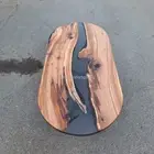 Oval Epoxy Table Top with Acacia Wood | Dining | Coffee Table Top (Customisable)