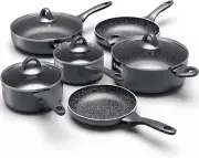 Induction Cookware Pots and Pans Set 10 Piece Dishwasher Safe Nonstick Cooking