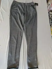 Nicole Miller New York Women Gray Active Pants BOTTEM ZIP size XS ~ BAG407