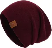 [jaxmonoy] Wool Cashmere Slouchy Knit Beanies Winter Hats for Women Soft Warm Double Layer Reversible Slouch Skull Beanie Cap