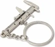 3pcs Portable 0-4cm Vernier Calipers Keychain Measuring Gauging Tools Key Ring Style Simulation Model Ruler Vernier Caliper Calipers(Silver)