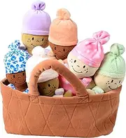 Basket of Babies Creative Minds Plush Dolls, Soft Baby Dolls Set, 6 Piece Set for All Ages