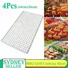 4pcs BBQ Grill Mesh Camping Cooking Hibachi Yakitori Stainless Steel Outdoor AU