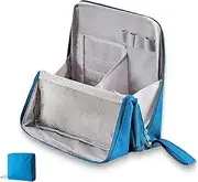 [Generic] Doresty Makeup Bag, Doresty Standing Makeup Bag, Multi-Purpose Large Capacity Oxford Cloth Standing Makeup Bags, with Compartments, Large Capacity Organizer (Light Blue)