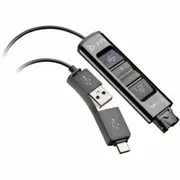 Poly DA85‑M USB to QD Adapter – Dual USB‑A/C, Teams Button & Inline Controls