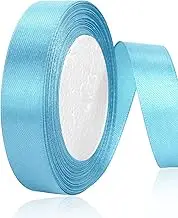Sky Blue Satin Ribbon, Double Sided Polyester 20mm X 22m(24 Yards) Gift Wrapping Ribbon for Cake Decoration, DIY Sewing Project, Party Balloon & Hair Bows