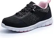 [SPIEZ] Lightweight Composite Toe Work Shoes for Women, Comfotable Puncture Proof Safety Shoes for Ladies, Breathable Fashion Sneakers for Work and Daily Wear