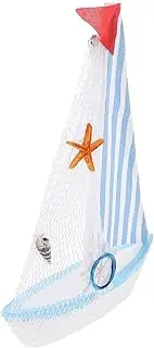 GETAJGHSD Mediterranean Wooden Sailing Boat Model Nautical Decor for Home Living Office Study Unique Retro Style Ornament