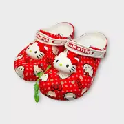 Crocs x Hello Kitty Red Classic Clogs Sandals Shoes Size M7 W9 New