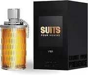 Suits VIP 100ml/3.4oz Men's Cologne - Vetiver/Tonka Bean & Black Pepper Essence | 24H Luxe Fragrance for VIP Galas, Anniversary Celebrations & CEO Mixers | Crystal-Engraved Bottle Gift Set (Powerhouse Elegance)