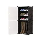 SOGA 4 Tier Shoe Rack Organizer Sneaker Footwear Storage Stackable Stand Cabinet