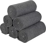 CAI TENG Fleece Throw Blankets for Pets Lightweight Warm for Soft Cozy Dog Blanket Bulk Fleece Blanket Solid for Home, Bed, Sofa, Dorm, Office, Gifts, Outdoor Melange Dark Grey, 6 Pack 50 x 60 inch