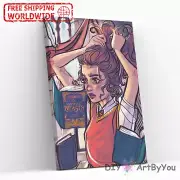 Paint By Numbers Kit Woman Abstract DIY Home Art Beginner Painting Framed Canvas