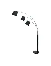 [Sarantino] Adjustable 3-Light Tapered Shade Arc Floor Lamp Black