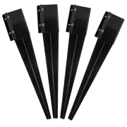 Kdgarden Metal Ground Spike Heavy Duty Black Coated Powder Fence Stakes Post ...