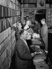 Herbie Hill, Lou Blum, and Jack Crystal, Commodore Record Shop, - Jazz Old Photo