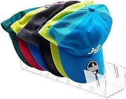 Hat Organizer Stand, Stores 7 Caps Each, Clear Acrylic Cap Storage Rack, Caps Display and Organizer Holder, 11.5*3 inch, Space Efficient, No Installation Required