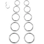 Dyknasz 10PCS 14G Surgical Steel Hinged Clicker Segment Nipple Rings Septum L...