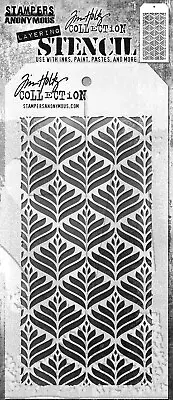 Tim Holtz Layered Stencil 4.125 X8.5 -Deco Leaf (Pack of 3)