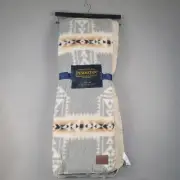 Pendleton Gray & Gold Aztec Sherpa Fleece Crossroads Southwest Throw Blanket