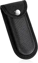 Apausvcm Knife Sheath for Belt, 5 Inch Nylon Pocket Knife Holster Portable Folding Knife Pouch with Snap Closure and Belt Loop for Outdoor Activities and Daily Use, Black, One Size