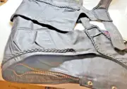 LEATHER BLACK CHAPS, LEATHER CRAFTERS OF MICHIGAN, BRAND NEW, BY MOB. XXL (A2)