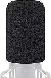 SOULWIT Protective Microphone Foam Cover Pop Filter for HyperX QuadCast, Mic Cover WindScreen for HyperX QuadCast S Microphone Set, with High-Density Foam - Black