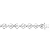 Silver Pear Cz 19cm Link Bracelet in Clear