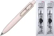 Uni Gel Ballpoint Pen 0.38mm + Gel Ink Ballpoint Pen Refill 0.38 Black Set of 2 (Peach)