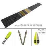 12pcs V1 Carbon Arrows Sp500 100GR Arrow Tips Vanes Recurve Bow Hunting