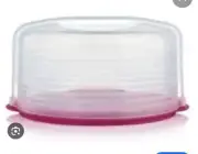 Tupperware Round Cake Taker Dark Red Cake Carrier