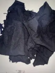 Wool Fabric Pieces Over 1 Pound Black Great For Wool Appliqué Rug Hooking