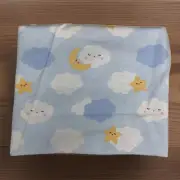 Fitted Cot Sheet Baby Blue Sleepy Clouds Handmade Cotton Flannelette.