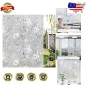 Stylish 3D Tulip Static Cling Window Film - Privacy & UV Protection, 35.4 x 1...