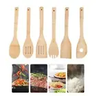 6pcs Kitchen Spatula Spoons Tools Bamboo Wood Kit' W9W2 W5I1