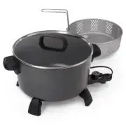 Presto Kitchen Kettle Deep Fryer-Multi Cooker 10Qt Adjustable Thermostat Black