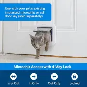 PetSafe Microchip Cat Flap, Easy Installation, Battery Powered Pet Door with 4-Way Manual Lock, Whi